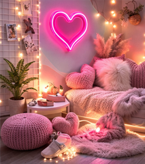 Vinyuup Kalp - Dekoratif Neon Led Yazı Tabela