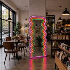 Vinyuup Kıvrımlı Wave - Dekoratif Neon Led Yazılı Pleksi Ayna