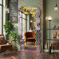 Vinyuup Güzelliğim Şakamığğ? - Dekoratif Neon Led Yazılı Pleksi Ayna