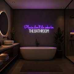Vinyuup Please Don't Do Coke In The Bathroom - Dekoratif Neon Led Yazı Tabela