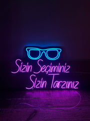 Vinyuup Sizin Seçiminiz Sizin Tarzınız - Dekoratif Neon Led Yazı Tabela