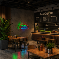 Vinyuup Ben Çiğköfte Sen Lavaş - Dekoratif Neon Led Yazı Tabela