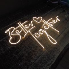 Vinyuup Better Together - Dekoratif Neon Led Yazı Tabela