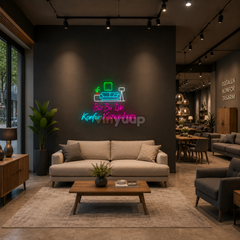 Vinyuup Biz Bu İşin Konfor Kısmındayız V1 - Dekoratif Neon Led Yazı Tabela