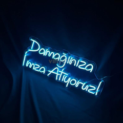 Vinyuup Damağınıza İmza Atıyoruz - Dekoratif Neon Led Yazı Tabela