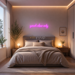 Vinyuup Good Vibes Only - Dekoratif Neon Led Yazı Tabela