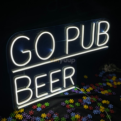 Vinyuup Go Pub Beer - Dekorative Neon-LED-Schriftzugschild