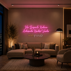 Vinyuup Her Başarılı Kadının Arkasında Kendisi Vardır - Dekoratif Neon Led Yazı Tabela