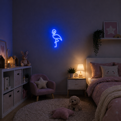 Flamingo - 17x30 cm Dekoratif Neon LED Tabela