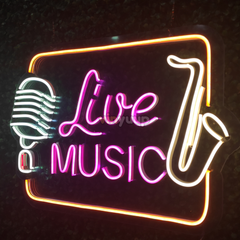 Vinyuup Live Music - Dekorative Neon-LED-Schriftzug-Tafel