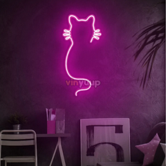 Vinyuup Kedi Silüet - Dekoratif Neon Led Yazı Tabela