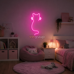 Vinyuup Kedi Silüet - Dekoratif Neon Led Yazı Tabela