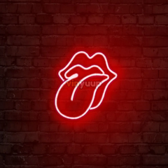 Vinyuup Rolling Stone - Dekoratif Neon Led Yazı Tabela