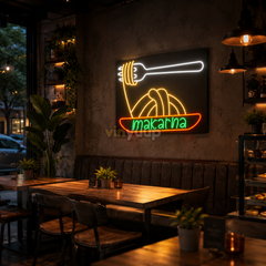 Vinyuup Spagetti Makarna Çatal - Dekoratif Neon Led Yazı Tabela