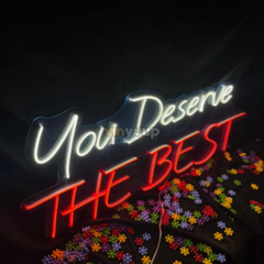 Vinyuup You Deserve The Best - Dekoratif Neon Led Yazı Tabela