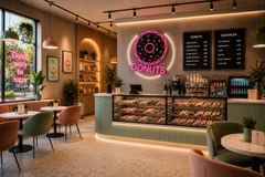 Vinyuup Donuts - Dekoratif Neon Led Yazı Tabela