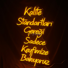 Vinyuup Kalite Standartları - Dekoratif Neon Led Yazı Tabela