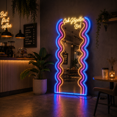 Vinyuup Çok Güzelim Be! - Dekoratif Neon Led Yazılı Pleksi Ayna
