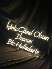 Vinyuup İçiniz Güzel Olsun Dışınızı Biz Hallederiz - Dekoratif Neon Led Yazı Tabela