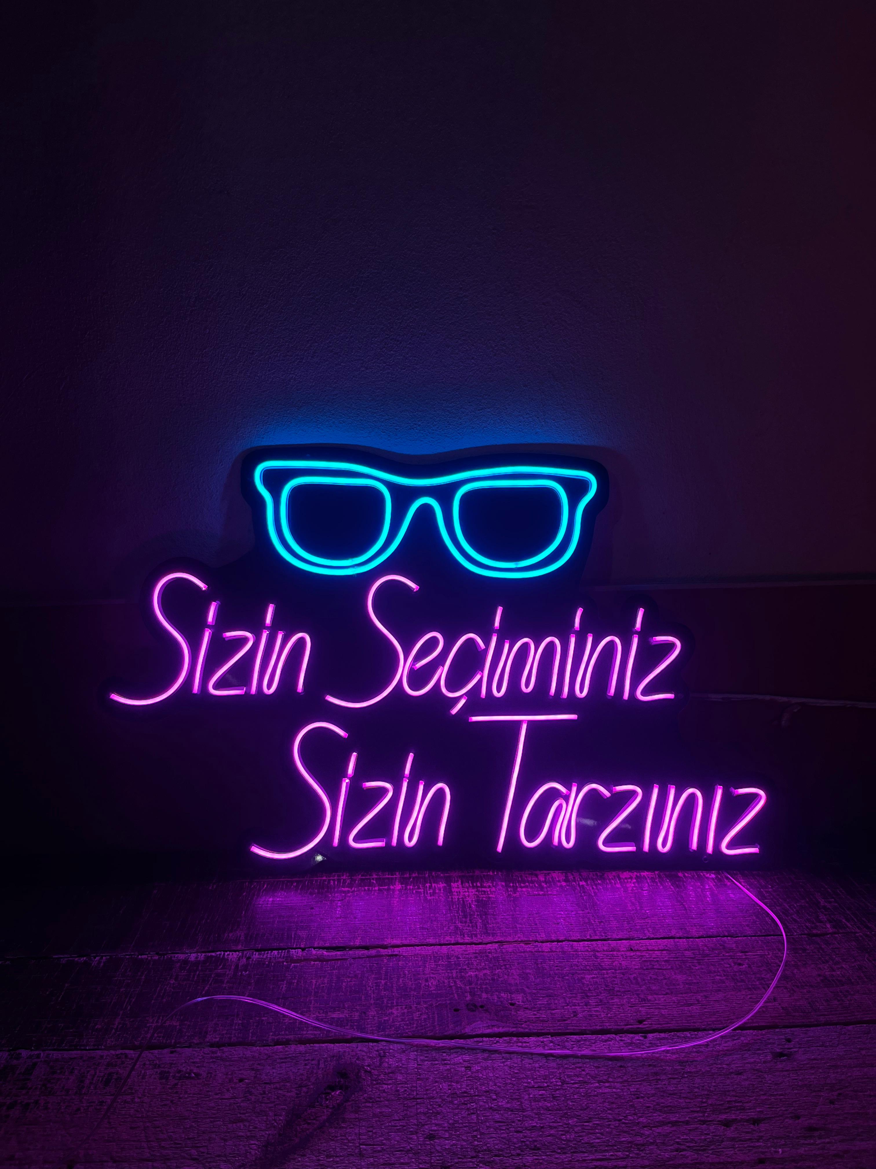 Vinyuup Sizin Seçiminiz Sizin Tarzınız - Dekoratif Neon Led Yazı Tabela