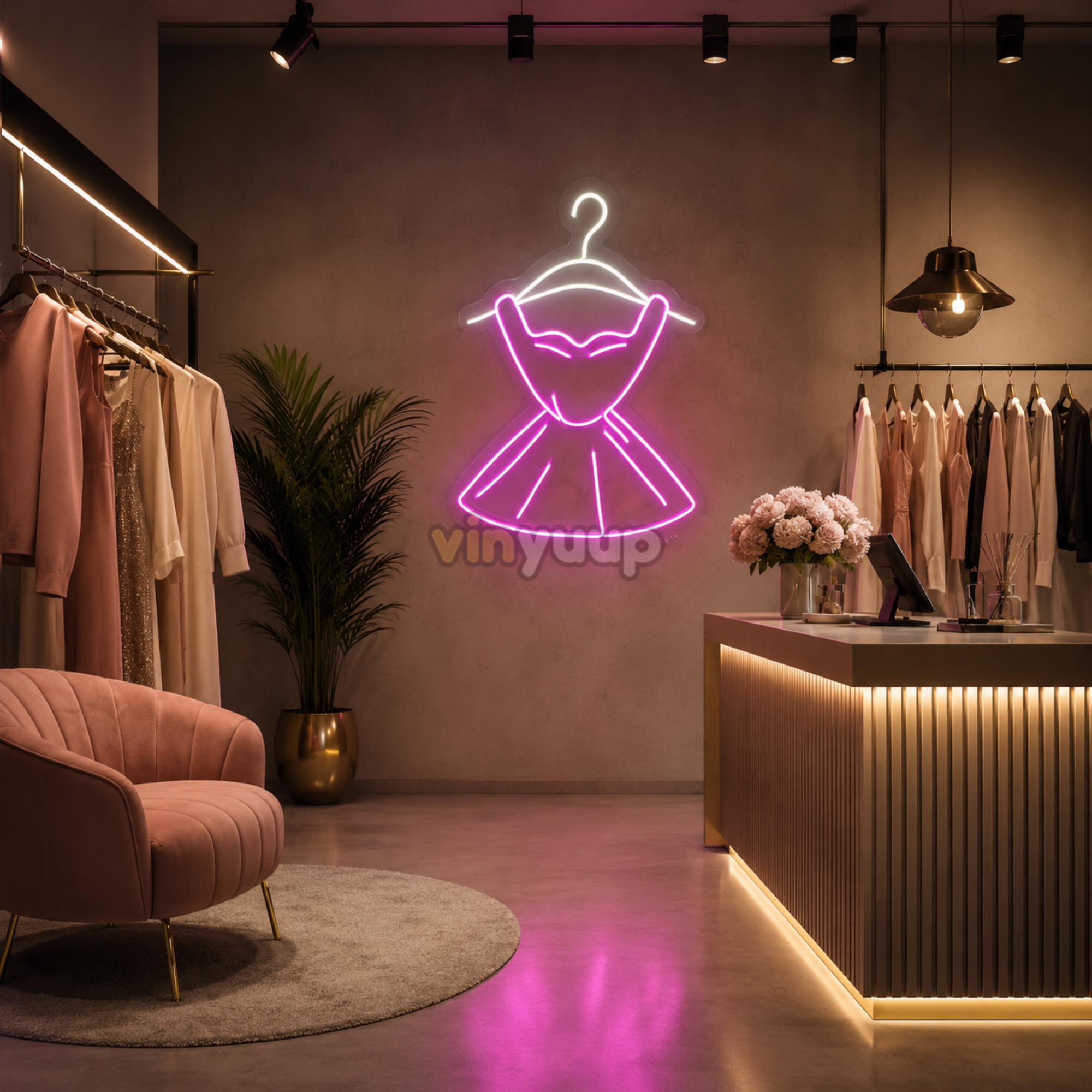 Vinyuup Askıda Elbise - Dekoratif Neon Led Yazı Tabela