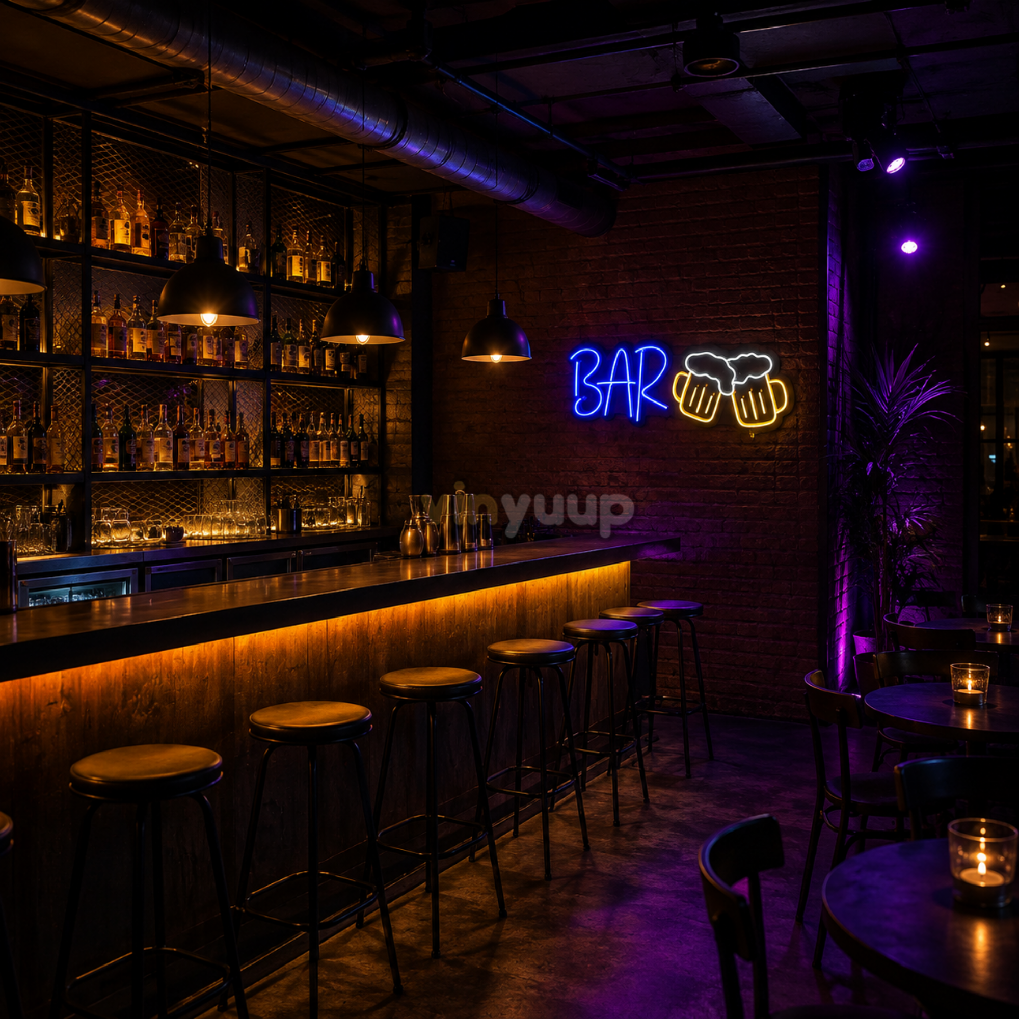 Vinyuup Bar Biergläser - Dekorative Neon-LED-Schriftzug-Tafel