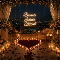 Vinyuup Benimle Evlenir Misin? - Dekoratif Neon Led Yazı Tabela