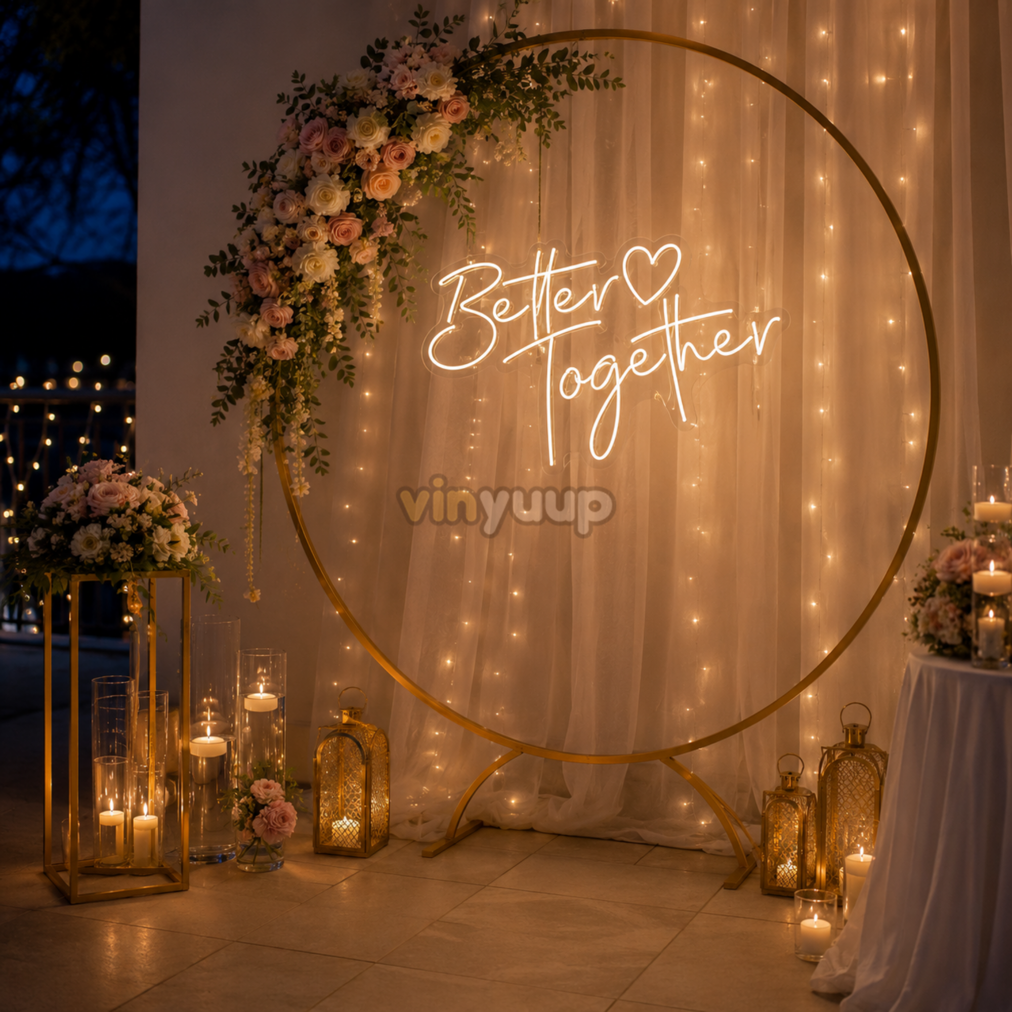 Vinyuup Better Together - Dekoratif Neon Led Yazı Tabela