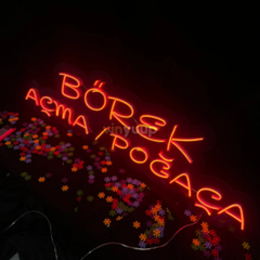 Vinyuup Börek Açma Poğaça - Dekoratif Neon Led Yazı Tabela