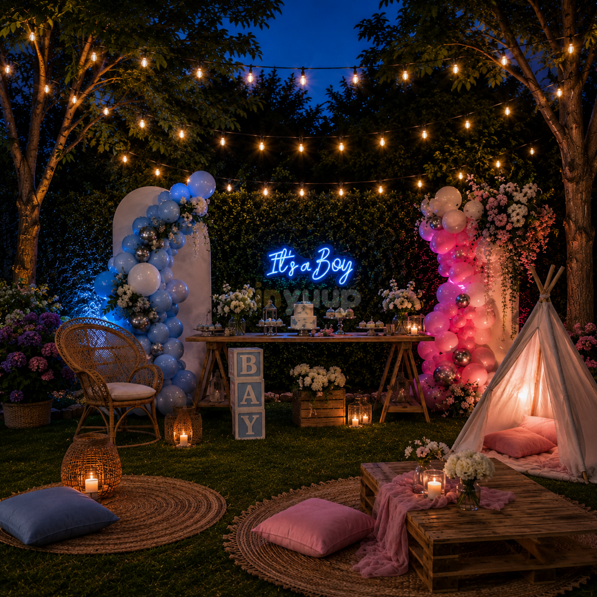 Vinyuup It's A Boy Gender Reveal Party - Dekorative Neon-LED-Schriftzug-Tafel