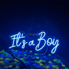 Vinyuup It's A Boy Gender Reveal Party - Dekorative Neon-LED-Schriftzug-Tafel