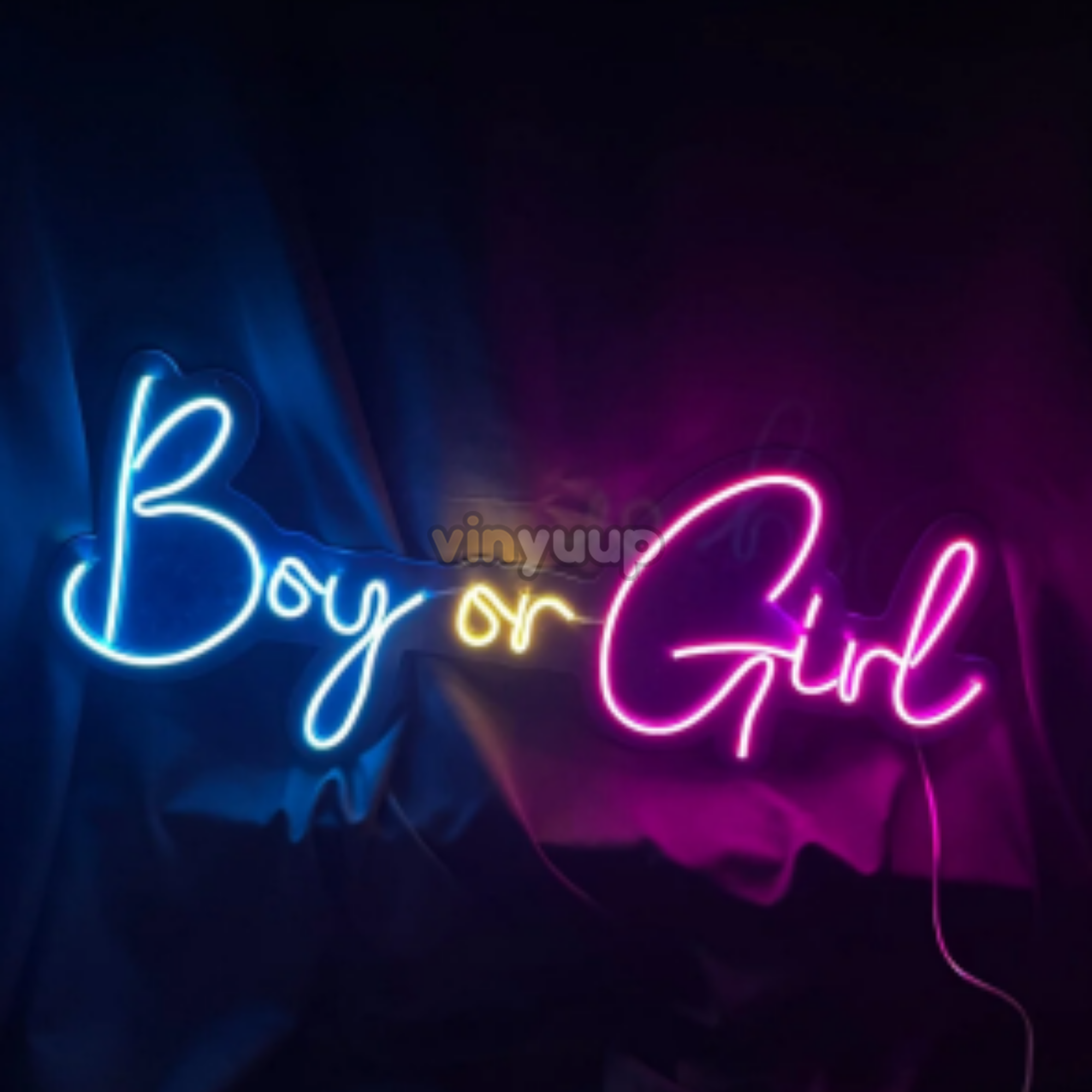 Vinyuup Boy Or Girl Gender Party - Dekorative Neon-LED-Schriftzug-Tafel