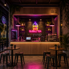 Vinyuup Bubble Tea - Dekoratif Neon Led Yazı Tabela