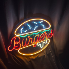 Vinyuup Burger V1 - Dekoratif Neon Led Yazı Tabela