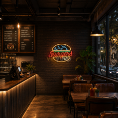 Vinyuup Burger V1 - Dekoratif Neon Led Yazı Tabela