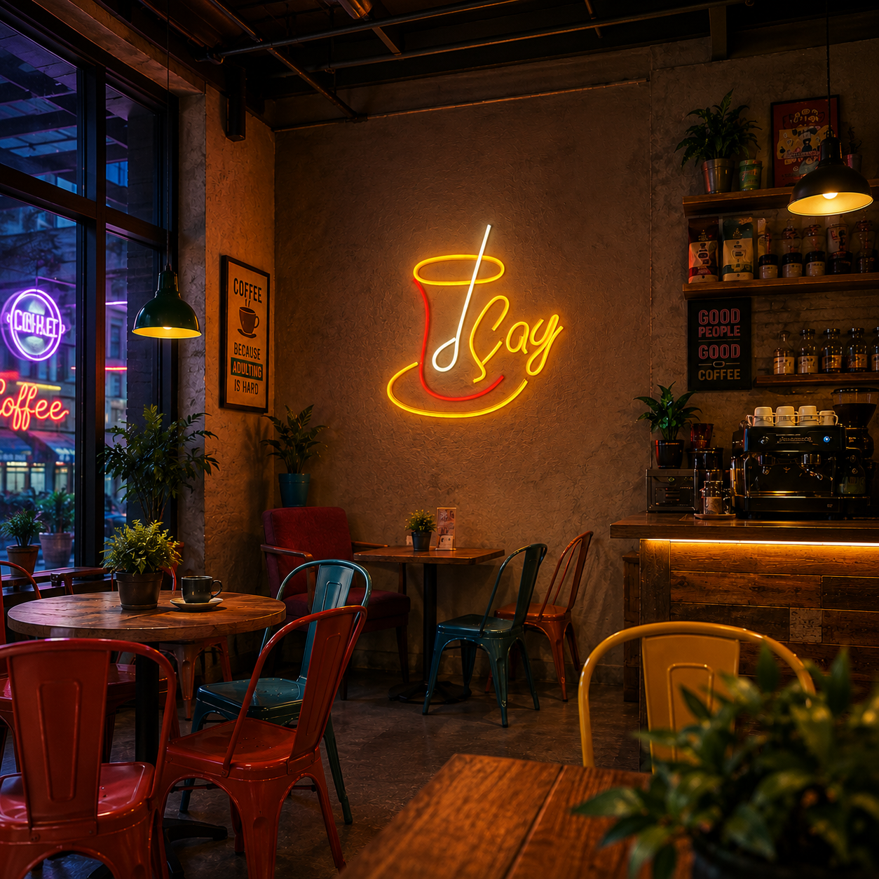 Vinyuup Çay Bardağı - Dekoratif Neon Led Yazı Tabela