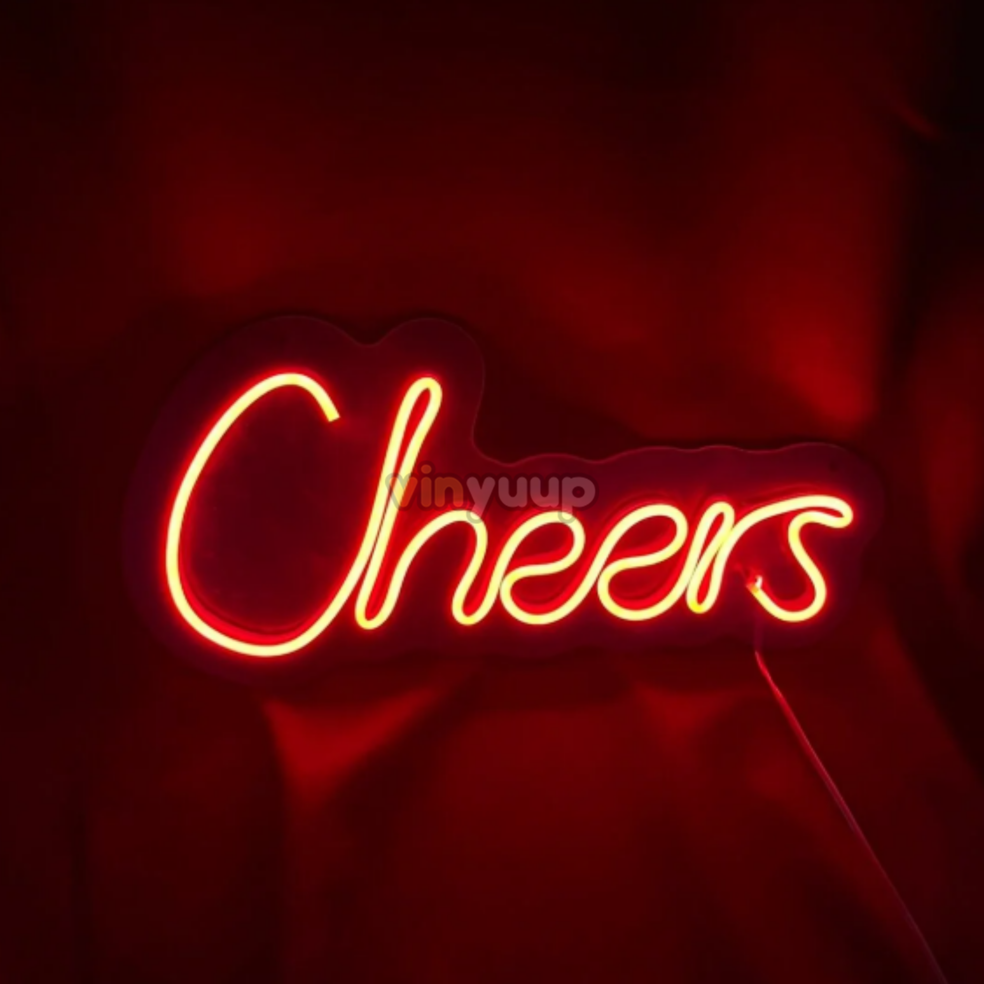 Vinyuup Cheers - Dekoratif Neon Led Yazı Tabela