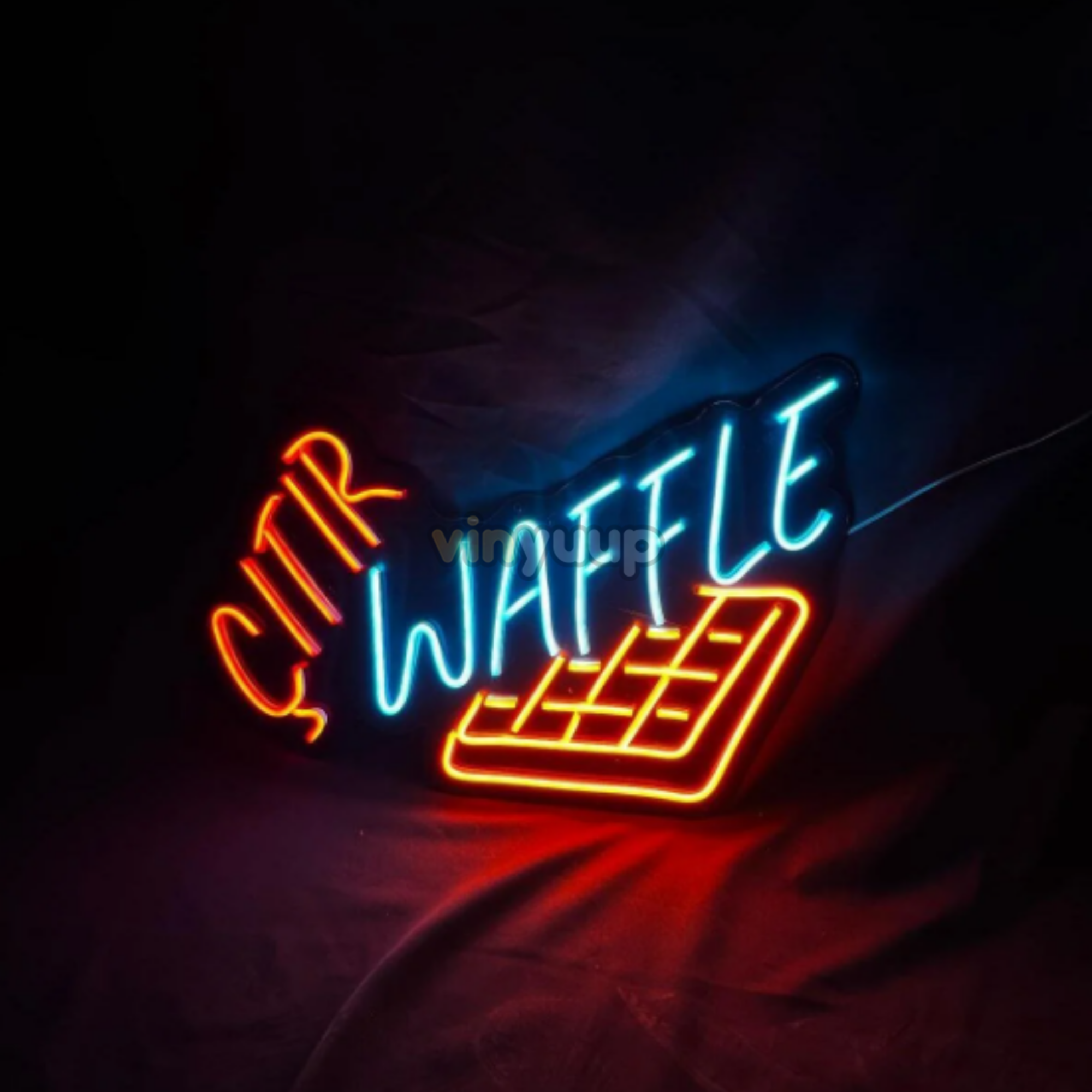 Vinyuup Çıtır Waffle - Dekoratif Neon Led Yazı Tabela