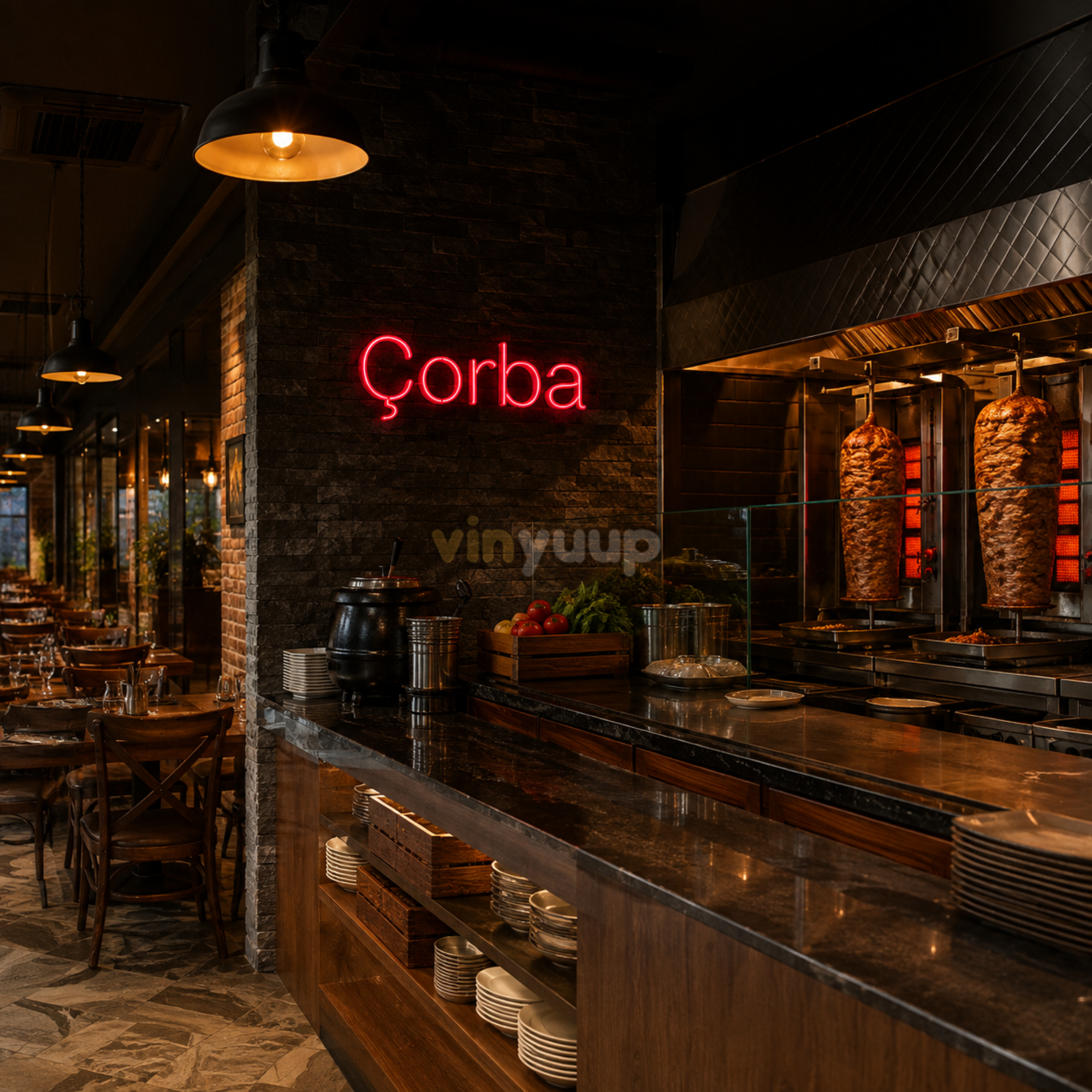 Vinyuup Çorba - Dekoratif Neon Led Yazı Tabela
