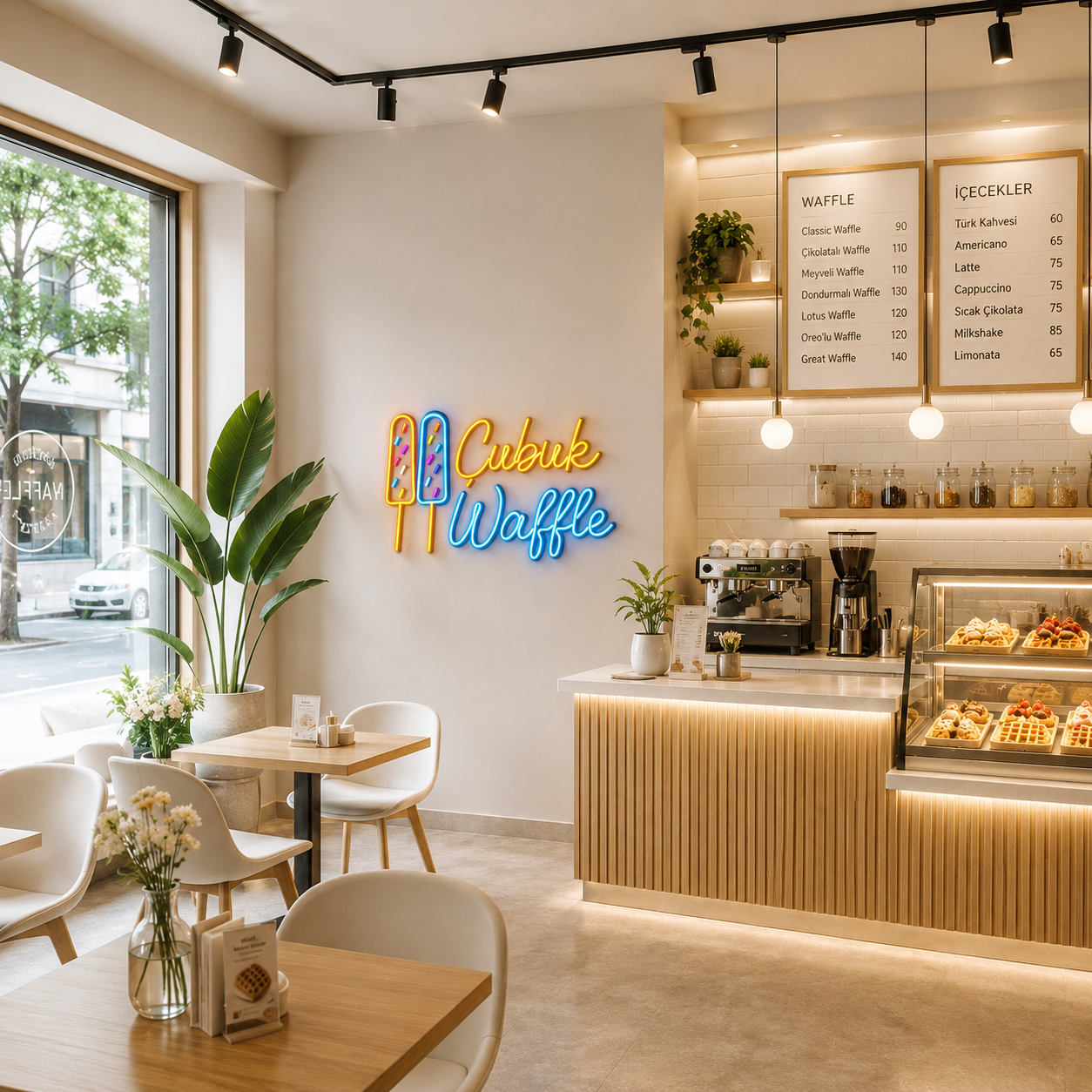 Vinyuup Çubuk Waffle - Dekoratif Neon Led Yazı Tabela