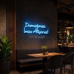 Vinyuup Damağınıza İmza Atıyoruz - Dekoratif Neon Led Yazı Tabela