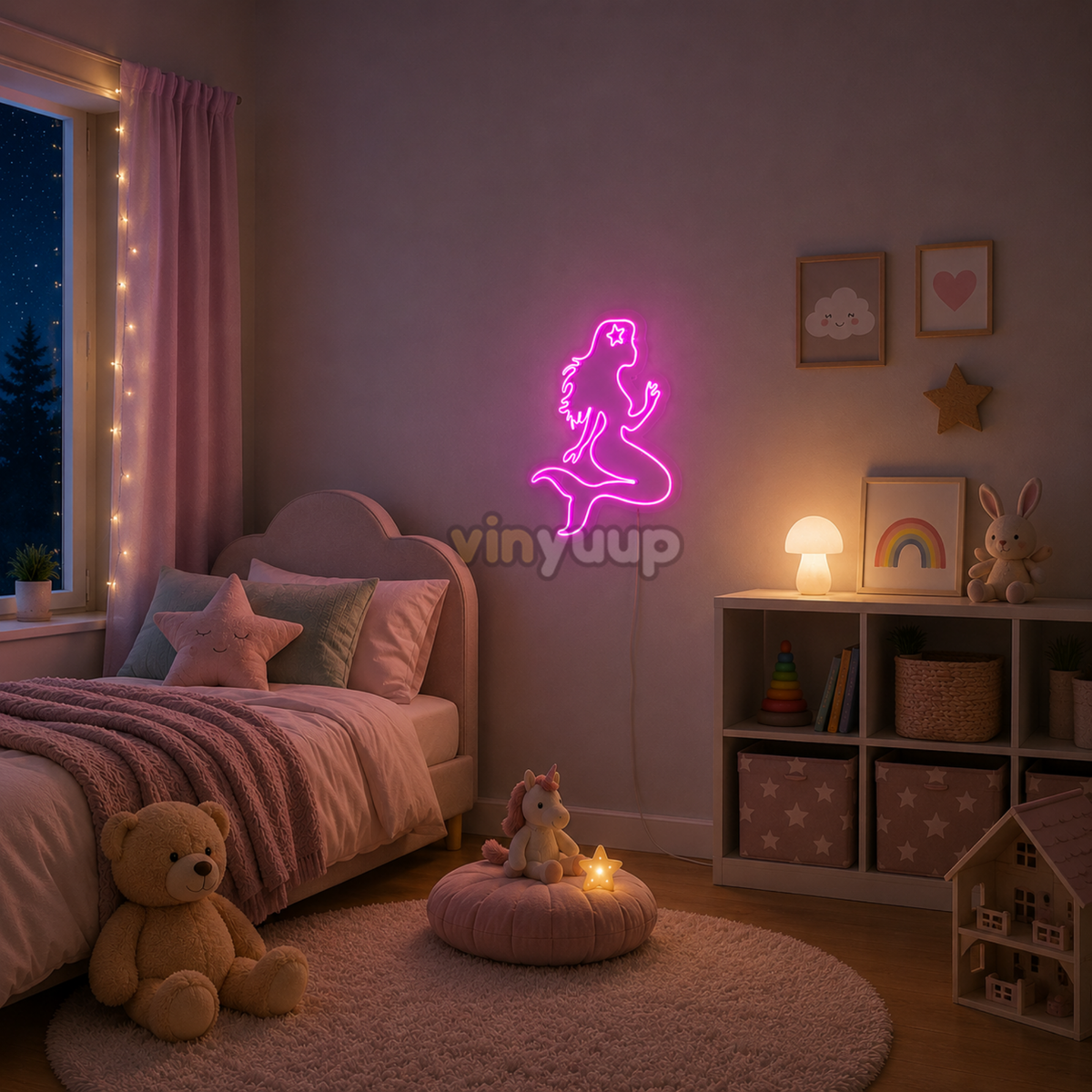 Vinyuup Denizkızı - Dekoratif Neon Led Yazı Tabela