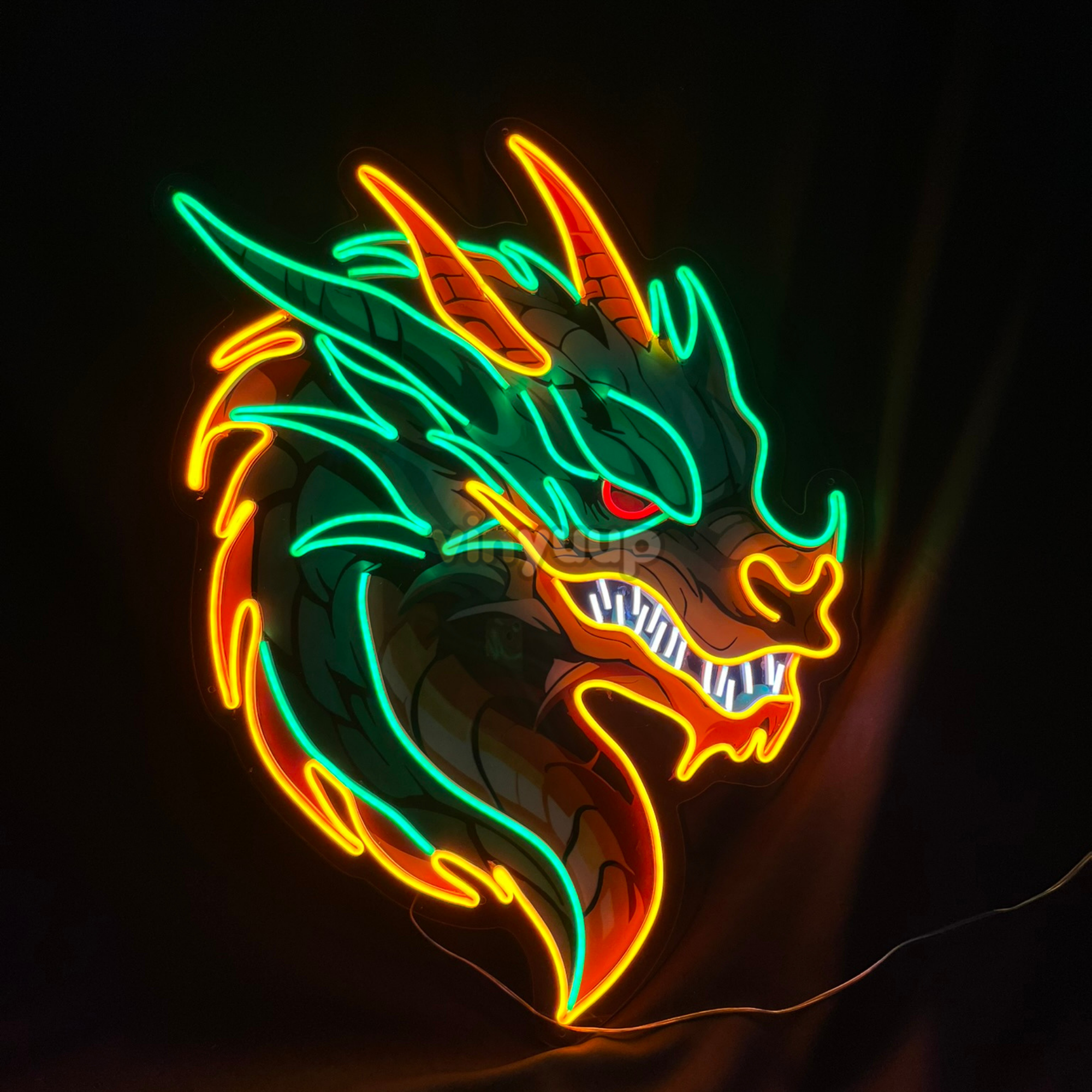 Vinyuup Baskılı Ejderha - Dekoratif Neon Led Yazı Tabela