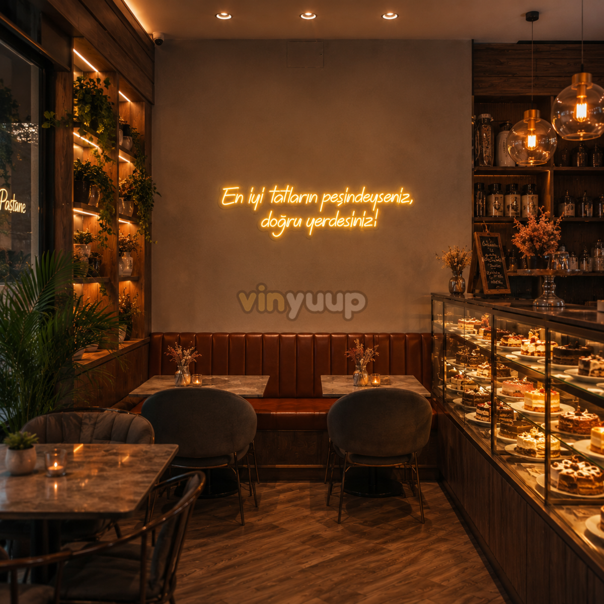 Vinyuup En İyi Tatların Peşindeyseniz, Doğru Yerdesiniz - Dekoratif Neon Led Yazı Tabela