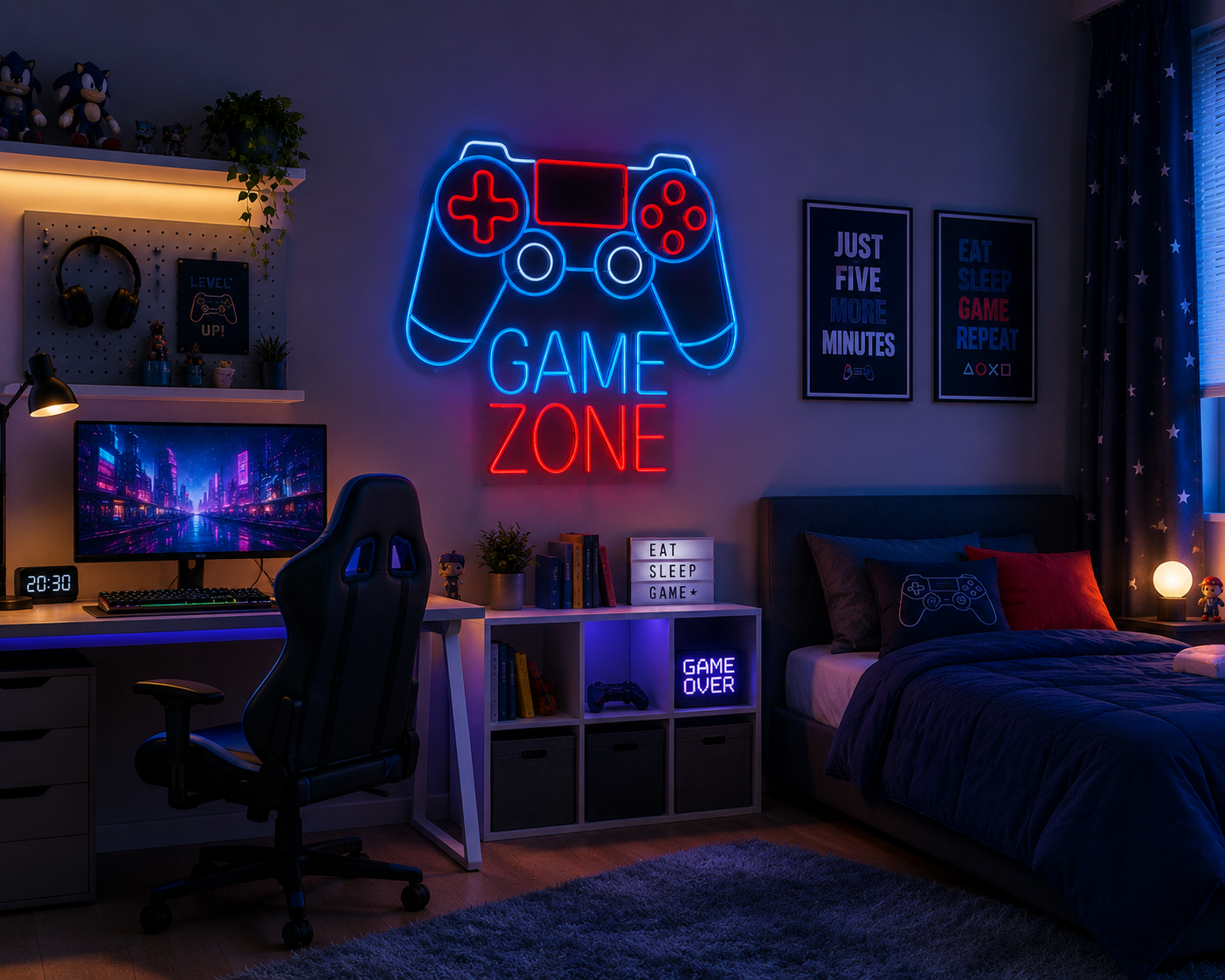 Vinyuup Game Zone - Dekoratif Neon Led Yazı Tabela