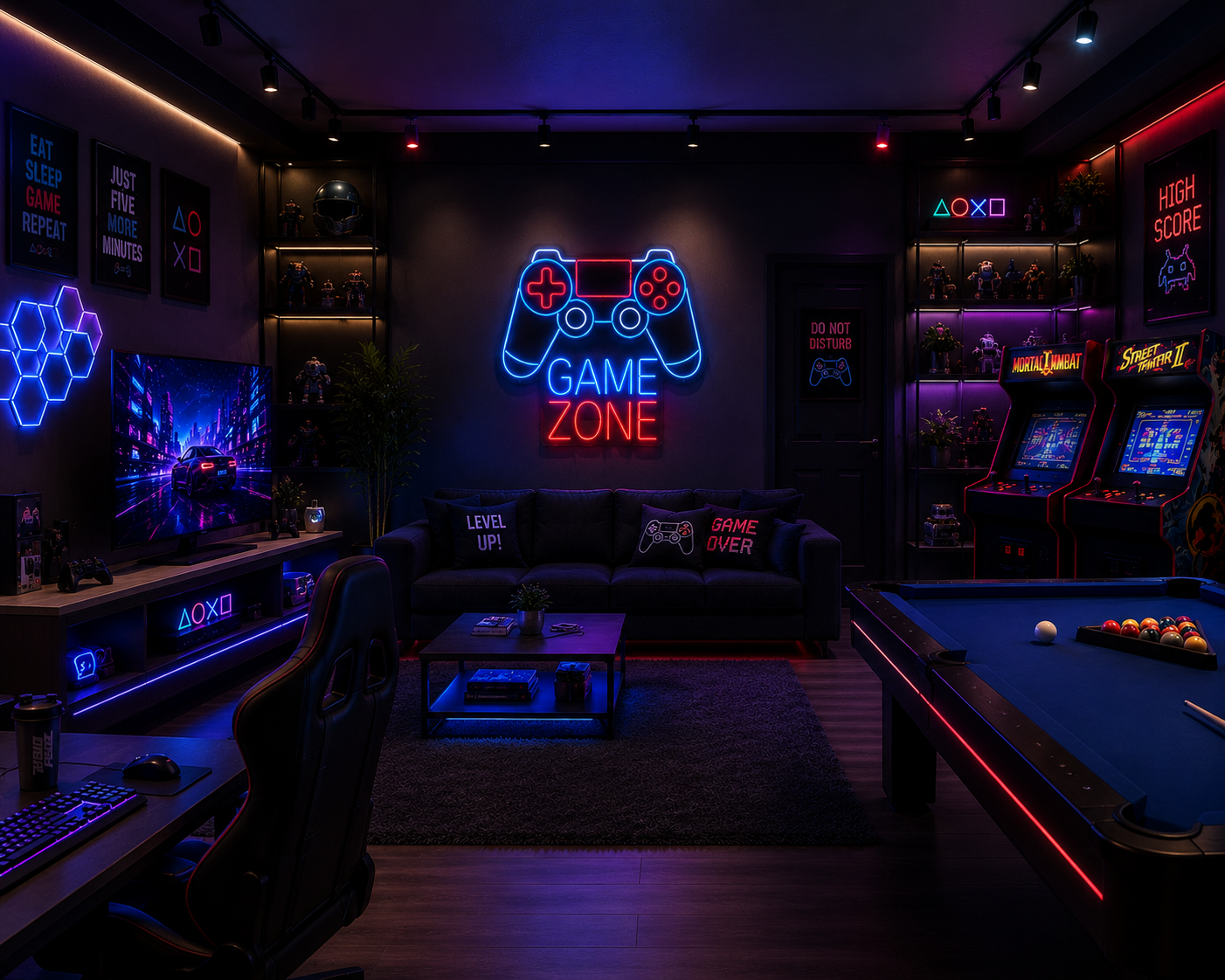 Vinyuup Game Zone - Dekoratif Neon Led Yazı Tabela