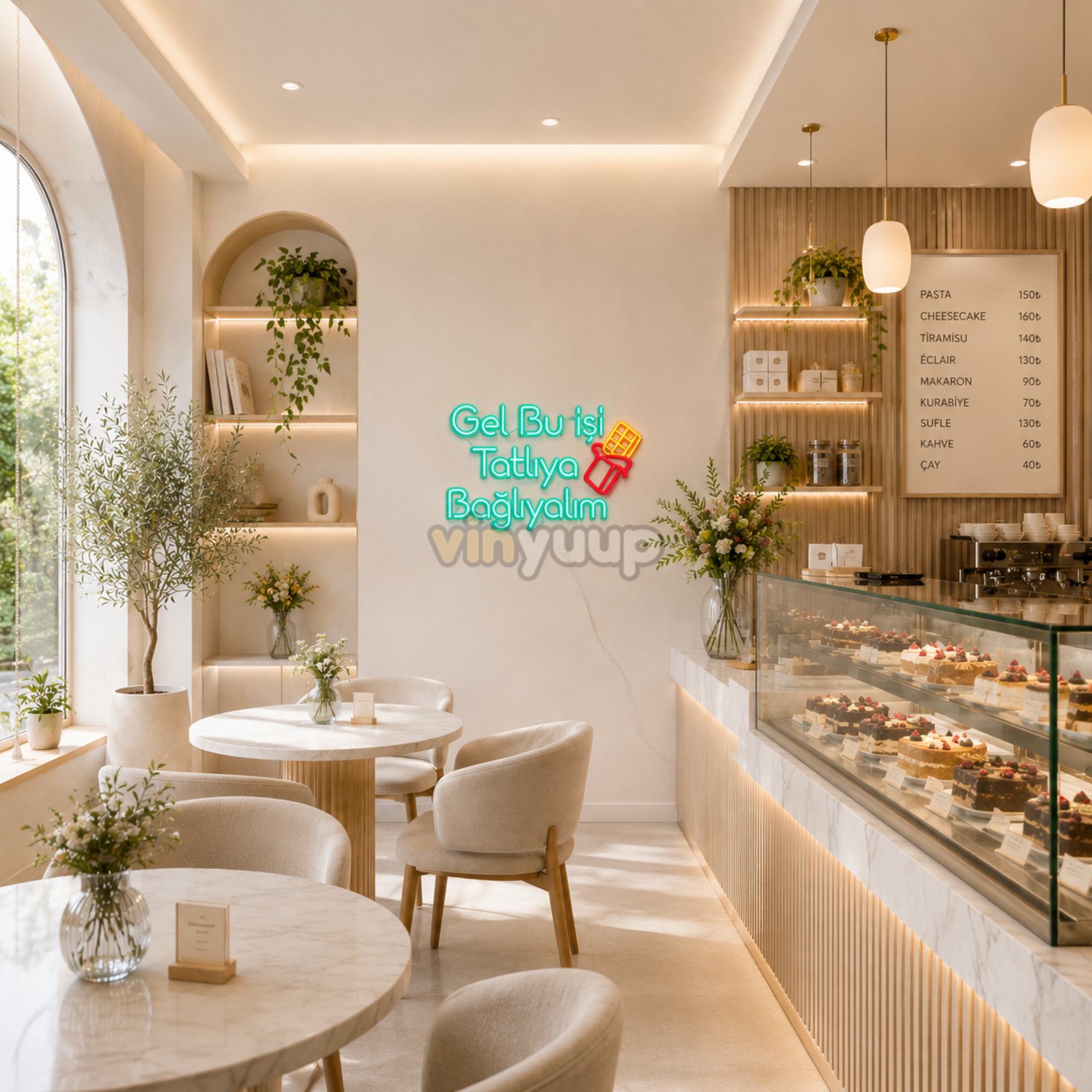 Vinyuup Gel Bu İşi Tatlıya Bağlıyalım - Dekoratif Neon Led Yazı Tabela