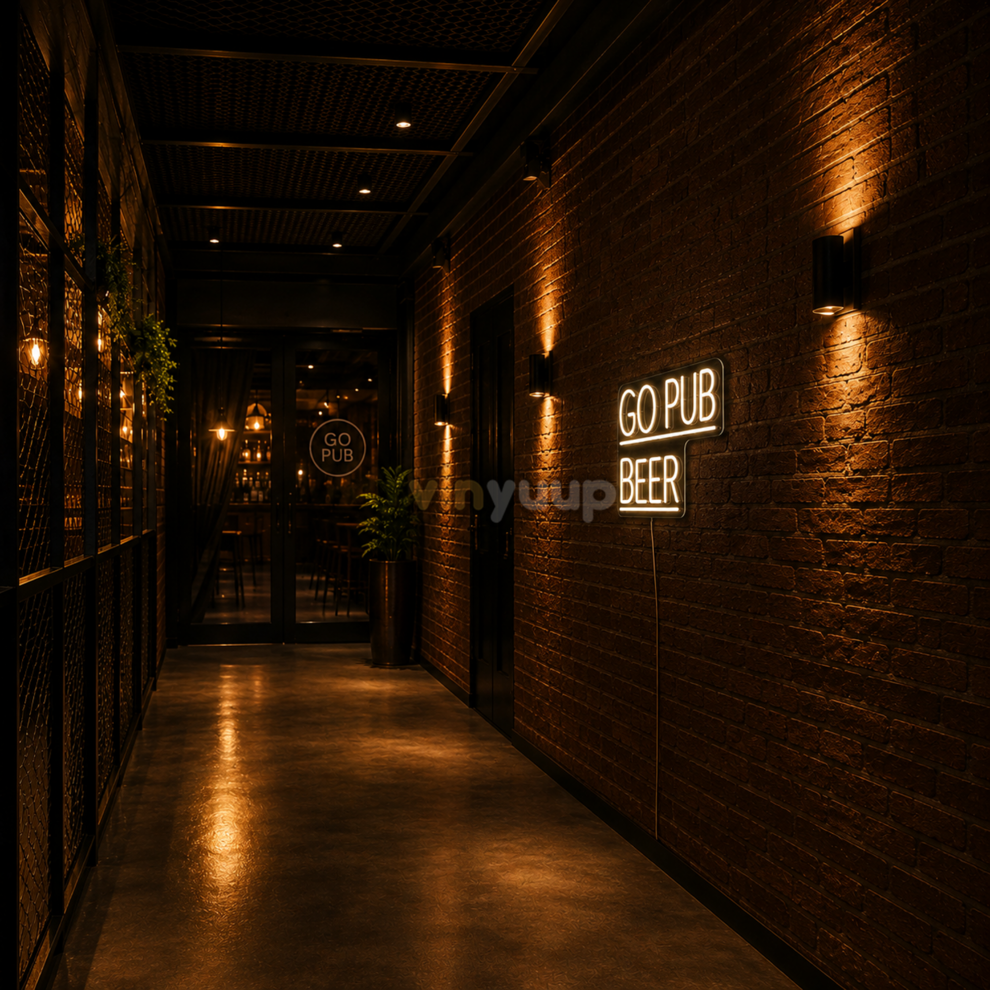 Vinyuup Go Pub Beer - Dekorative Neon-LED-Schriftzugschild