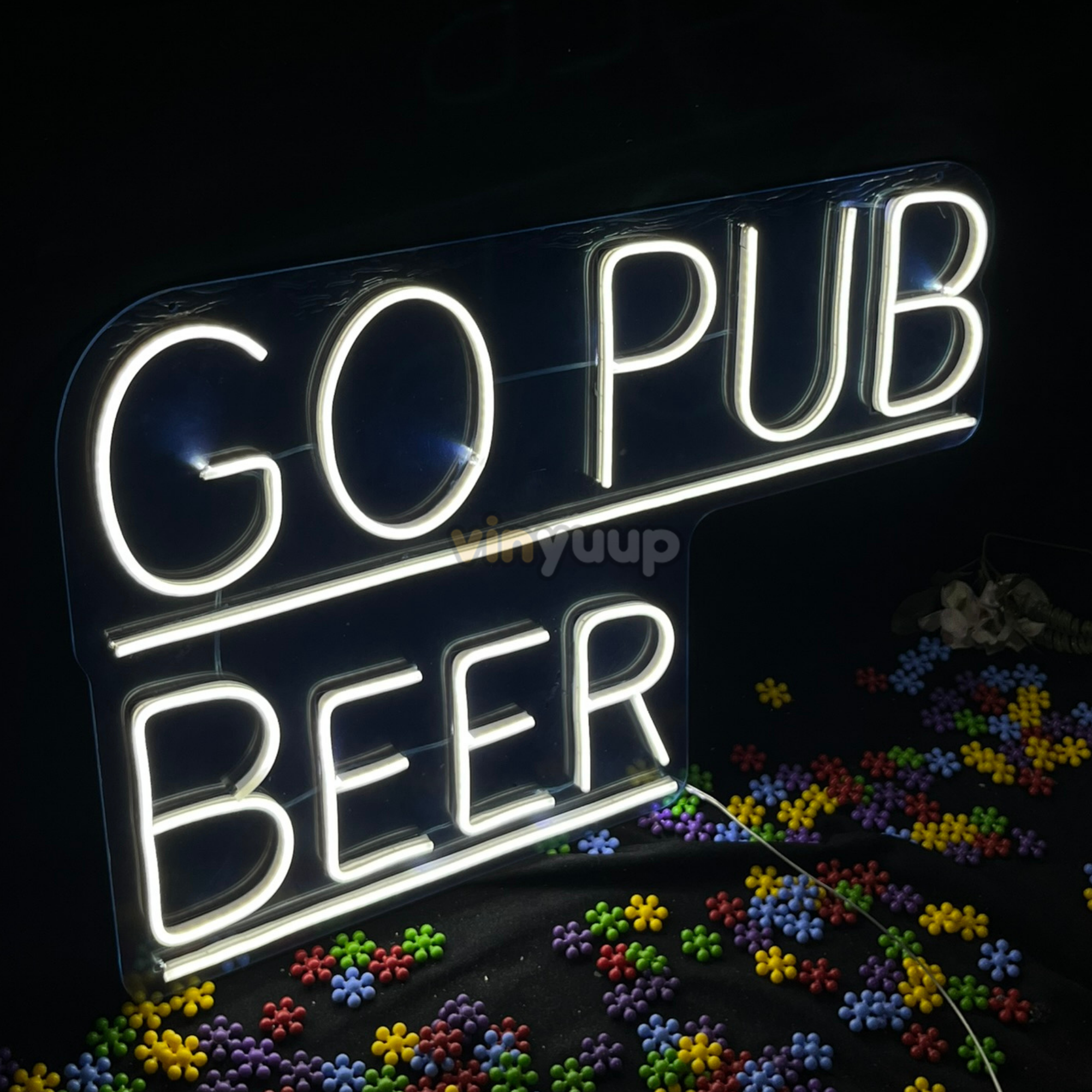 Vinyuup Go Pub Beer - Dekorative Neon-LED-Schriftzugschild