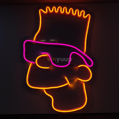 Vinyuup Gözlüklü Bard Simpsons - Dekoratif Neon Led Yazı Tabela